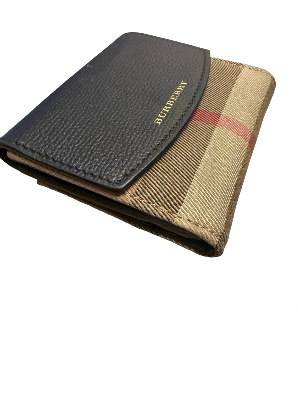 🔥Authentic Burberry Black & Beige Small Fold Wallet